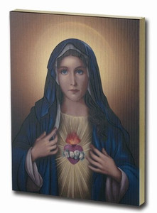 IMMACULATE HEART OF MARY LARGE GOLD EMBOSSED PLAQUE 520-215