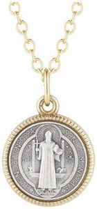 Saint Benedict Small Size Gold Pendant 513-01 Saint Benedict Small Size Gold Pendant 513-01