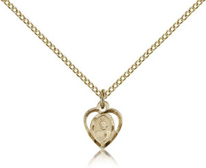 Gold Filled St. Jude Pendant, Gold Filled Lite Curb Chain, 3/8" x 3/8" Gold Filled St. Jude Pendant, Gold Filled Lite Curb Chain, 3/8" x 3/8"
