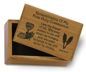 My First Holy Communion Mahogany Keepsake Box N1513HC My First Holy Communion Mahogany Keepsake Box N1513HC