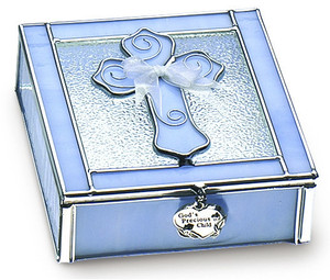 Blue Enamel Boy Baptism Keepsake Box N1803BL Blue Enamel Boy Baptism Keepsake Box N1803BL
