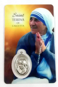 Saint Teresa of Calcutta Holy Card with Medal HC-1004 Saint Teresa of Calcutta Holy Card with Medal HC-1004