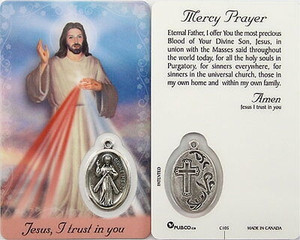 Mercy Prayer Divine Mercy Holy Card with Medal C105 Mercy Prayer Divine Mercy Holy Card with Medal C105