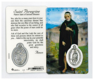 Saint Peregrine Holy Card with Medal C107 Saint Peregrine Holy Card with Medal C107