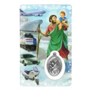 Saint Christopher Holy Card with Medal C114 Saint Christopher Holy Card with Medal C114