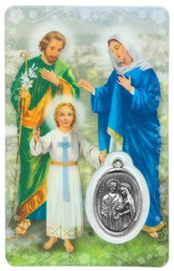 Holy Family Holy Card with Medal C124 Holy Family Holy Card with Medal C124
