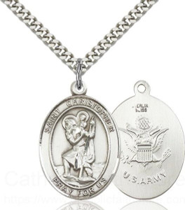 St. Christopher/Michael, Patron Saints of the MILITARY - Sterling Silver St. Christopher/Michael, Patron Saints of the MILITARY - Sterling Silver