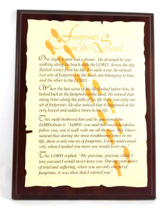 Footprints Wood Wall Plaque BK-W1965 Footprints Wood Wall Plaque BK-W1965