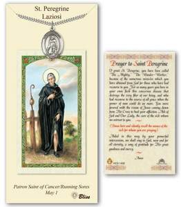 Saint Peregrine Pewter Medal and Holy Card PC7088PW Saint Peregrine Pewter Medal and Holy Card PC7088PW