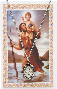 St Christopher Medal and Prayer Card Set PSD621CH St Christopher Medal and Prayer Card Set PSD621CH