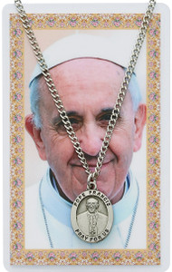 Pope Francis PENDANT AND Prayer Card Set PSD674 Pope Francis PENDANT AND Prayer Card Set PSD674