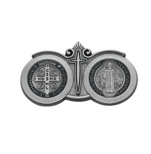Saint Benedict Pewter Visor Clip VC-869 Saint Benedict Pewter Visor Clip VC-869