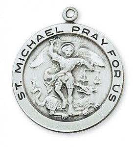 St. Michael Large Round Sterling Silver/Gold Medal #420 St. Michael Large Round Sterling Silver/Gold Medal #420