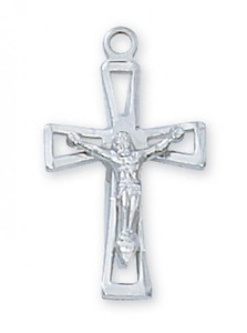 Sterling Silver Crucifix with 18" Chain L7005 Sterling Silver Crucifix with 18" Chain L7005