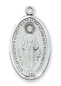 Sterling Silver Miraculous with 18" Chain