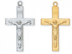 18 Kt. Gold Filled or Sterling Crucifix /w 24'' Chain L7028 18 Kt. Gold Filled or Sterling Crucifix /w 24'' Chain L7028