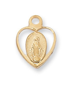 18KT Gold over Sterling Silver Miraculous Medal JHM 18KT Gold over Sterling Silver Miraculous Medal JHM