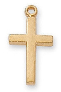 18 KT. Gold over Sterling Silver Cross J6099 18 KT. Gold over Sterling Silver Cross J6099