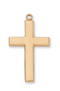 18KT Gold on Sterling Silver Cross J7024 18KT Gold on Sterling Silver Cross J7024