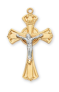 Sterling Silver Gold Plated Tutone Crucifix JT8051 Sterling Silver Gold Plated Tutone Crucifix JT8051