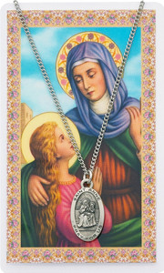 Saint Anne Pewter Medal & Prayer Card Set PSD500AE Saint Anne Pewter Medal & Prayer Card Set PSD500AE