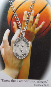 Boy's Basketball Pendant and Prayer Card Set PSD675BK Boy's Basketball Pendant and Prayer Card Set PSD675BK