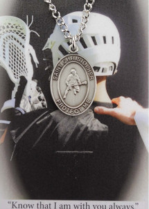 Boy's Lacrosse St Christopher Medal and Prayer Card Set PSD770LC Boy's Lacrosse St Christopher Medal and Prayer Card Set PSD770LC