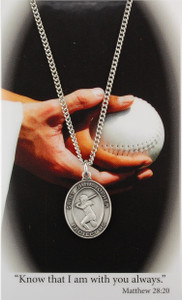 St Christopher GIRLS SOFTBALL Medal and PRAYER CARD SET PSD676SB