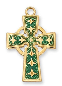 18KT Gold Plated Celtic Cross J8083E