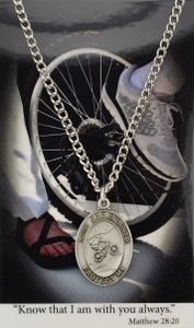 Saint Christopher BOY BIKING Medal &  PRAYER CARD SET PSD675BI