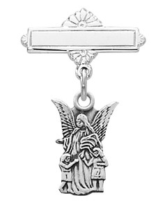 Sterling Silver Guardian Angel Baby Pin 467L Sterling Silver Guardian Angel Baby Pin 467L