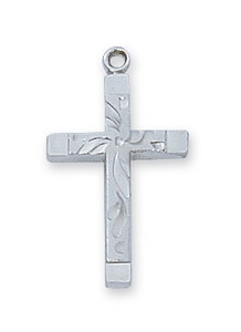 Sterling Silver Cross 18-inch Chain & Box