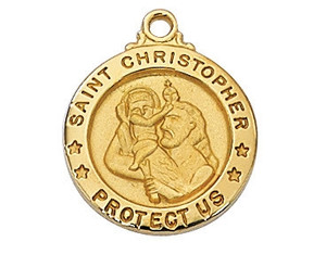 Gold over Sterling Silver St. Christopher Pendent J700CH Gold over Sterling Silver St. Christopher Pendent J700CH