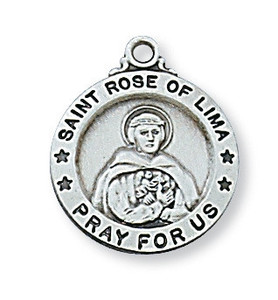 Sterling Silver Small St. Rose of Lima Pendant L700RS