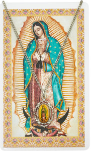 O.L. GUADALUPE Pendant and Prayer CARD Set  PSD738
