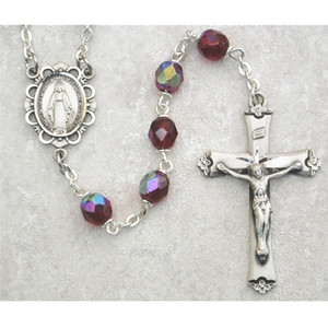 Garnet (January) Birthstone Sterling Silver Rosary 875L-GAF Garnet (January) Birthstone Sterling Silver Rosary 875L-GAF