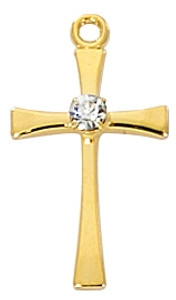 18KT Gold on Sterling Silver Small Cross J9208