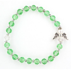 August Peridot Crystal Youth Angel Bracelet BR925C
