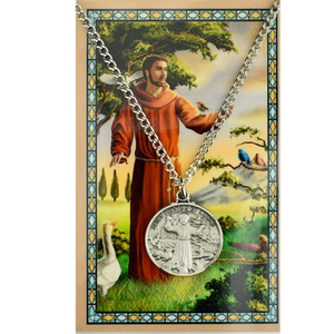 St Francis Pendant and Laminated Prayer Card PSD2514FR St Francis Pendant and Laminated Prayer Card PSD2514FR