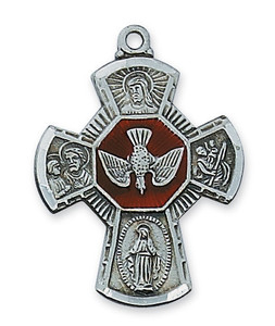 Four Way Pewter Confirmation Medal ANMG5E Four Way Pewter Confirmation Medal ANMG5E