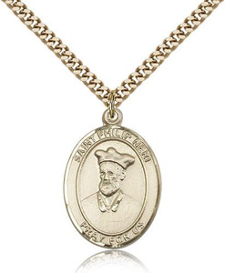 Gold Filled St. Philip Neri Pendant, SG Heavy Curb Chain, Large Size Catholic Medal, 1" x 3/4" Gold Filled St. Philip Neri Pendant, SG Heavy Curb Chain, Large Size Catholic Medal, 1" x 3/4"