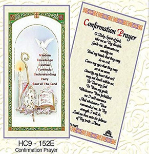 Confirmation Prayer Paper Holy Card HC9-152E Confirmation Prayer Paper Holy Card HC9-152E
