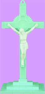 6 inch Blue Wall or Standing Sunburst Crucifix 763BW-R 6 inch Blue Wall or Standing Sunburst Crucifix 763BW-R
