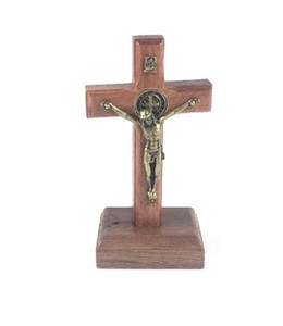 3.25" Standing Bronze Saint Benedict Crucifix W179 3.25" Standing Bronze Saint Benedict Crucifix W179