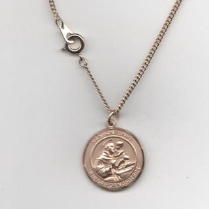 San Antonio- Medalla Mediana de Oro, 3/4" Forma Redonda San Antonio- Medalla Mediana de Oro, 3/4" Forma Redonda