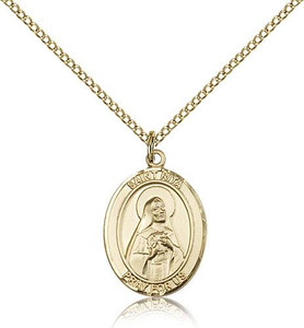 Gold Filled St. Rita of Cascia Pendant, Gold Filled Lite Curb Chain, Medium Size Catholic Medal, 3/4" x 1/2" Gold Filled St. Rita of Cascia Pendant, Gold Filled Lite Curb Chain, Medium Size Catholic Medal, 3/4" x 1/2"