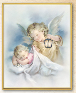 Guardian Angel With Lantern Plaque 810-352 Guardian Angel With Lantern Plaque 810-352