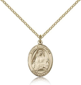 Gold Filled St. Edith Stein Pendant, Gold Filled Lite Curb Chain, Medium Size Catholic Medal, 3/4" x 1/2" Gold Filled St. Edith Stein Pendant, Gold Filled Lite Curb Chain, Medium Size Catholic Medal, 3/4" x 1/2"