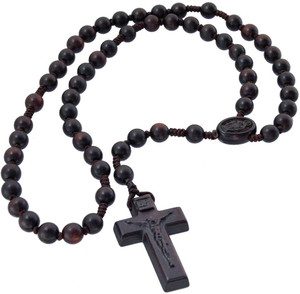 16" Rosary with 8mm Jujube Wood Beads W223 16" Rosary with 8mm Jujube Wood Beads W223