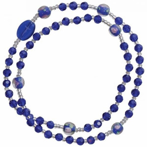 5 Decade Rosary Bracelet with 4mm Blue Crystal Beads, RBS61 5 Decade Rosary Bracelet with 4mm Blue Crystal Beads, RBS61